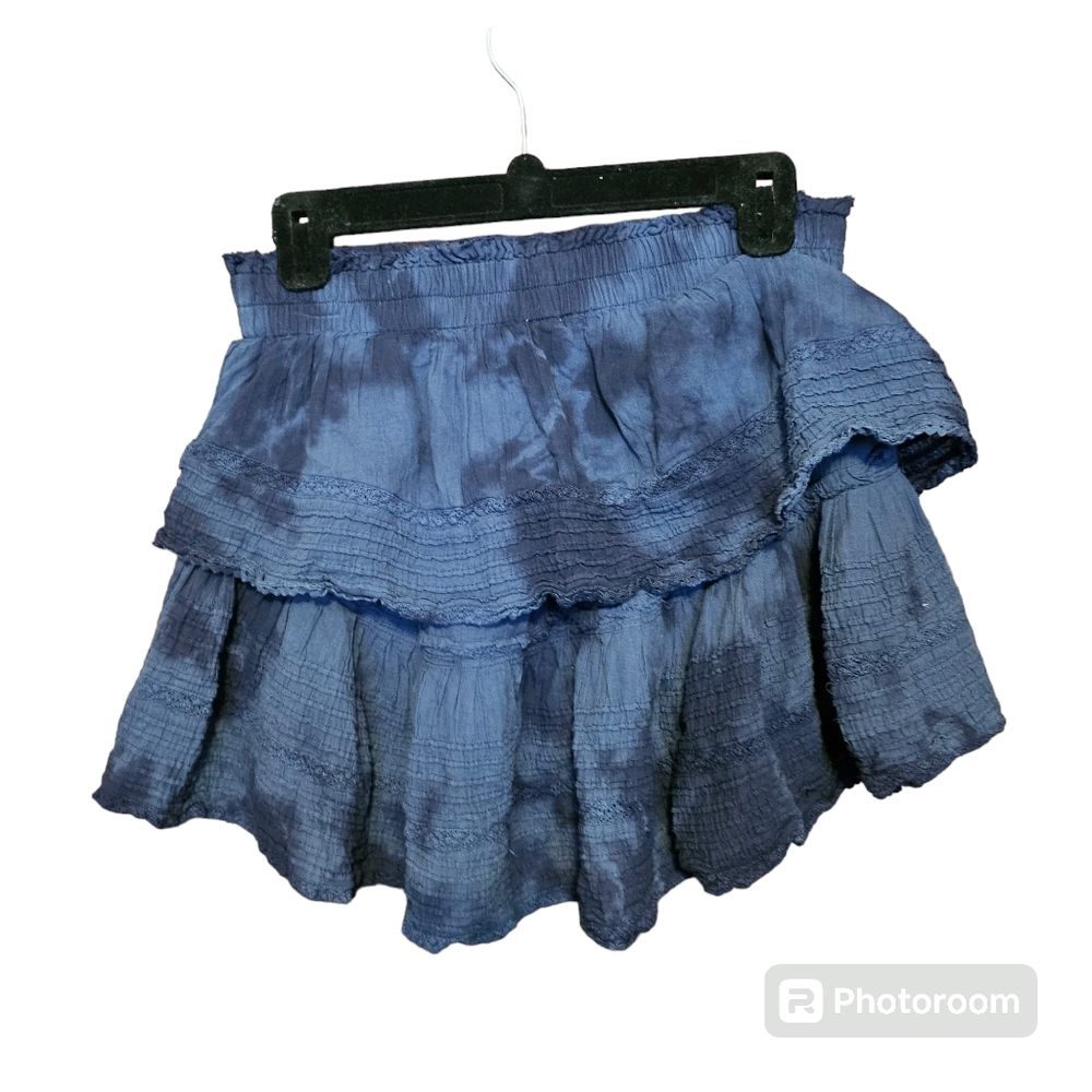 aerie Rock & Ruffle Blue Skirt Size M